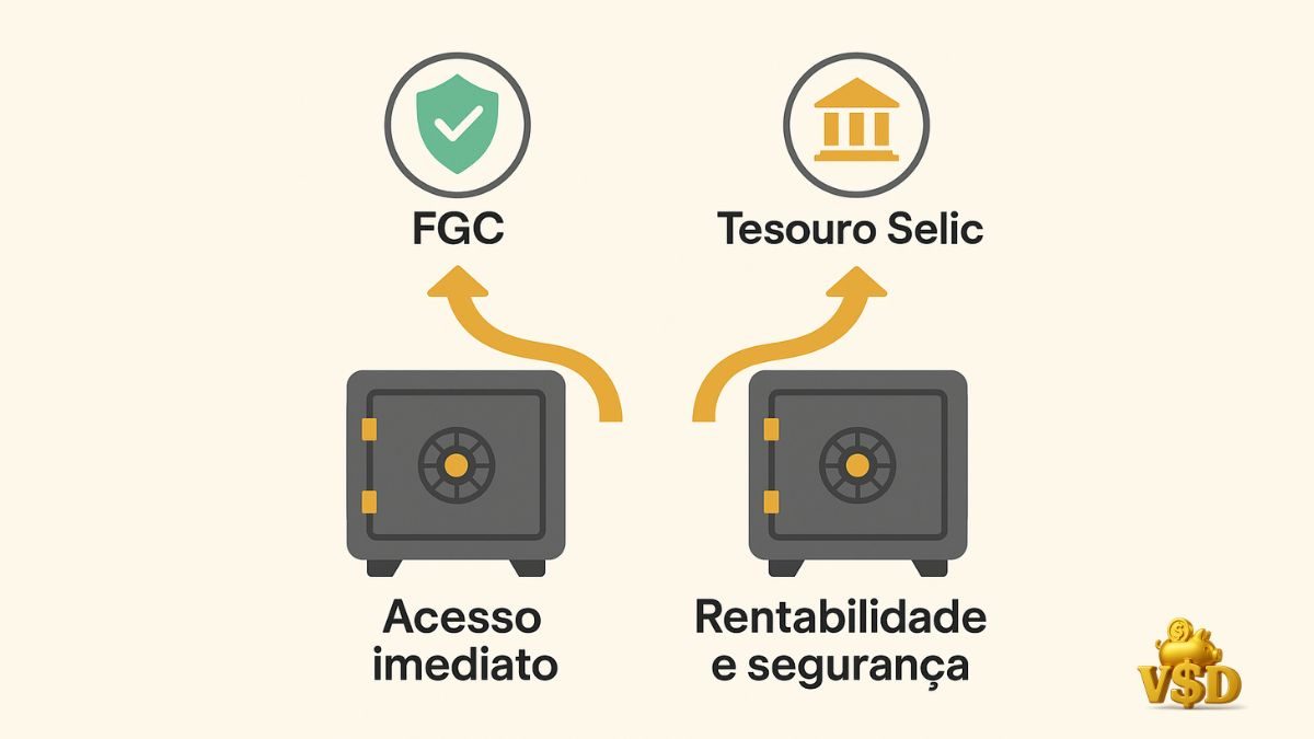 distribuicao-reserva-emergencia Estratégia para dividir a reserva de emergência entre acesso imediato e rentabilidade segura.