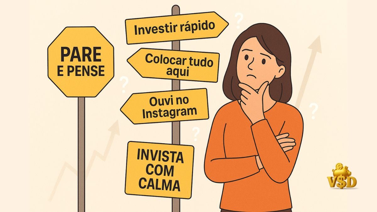 erros-comuns-de-investidores-iniciantes-2025.jpg Ilustração mostrando erros comuns de quem está começando a investir, como investir por impulso ou sem estudar, com destaque para escolhas conscientes.
