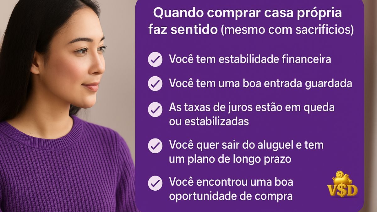 sinais-para-comprar-casa imagem realista com lista de sinais de que é um bom momento para comprar a casa própria
